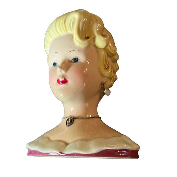 A Special‎ Place Ceramic 2004 Female Retro Desktop Vase Planter as is - Picture 5 of 7